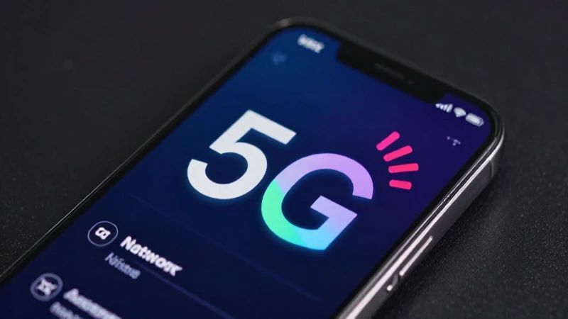 Smartphone muestra conexión 5G vibrante