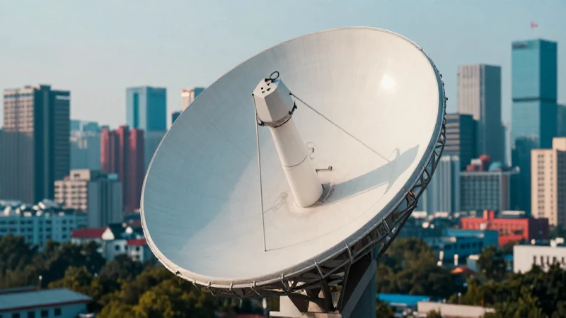 Antenas modernas, ciudad vibrante, luz cinematográfica suave