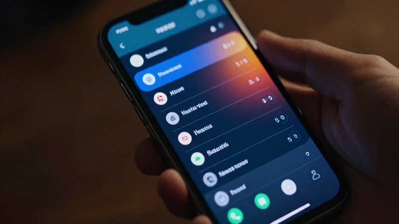 Smartphone muestra ajustes de red con luz cinematográfica