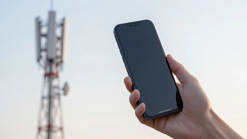 Smartphone moderno con fondo borroso