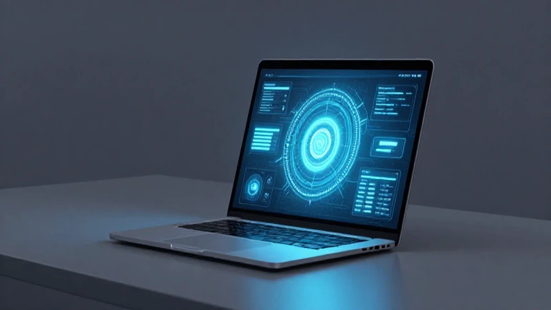 Laptop luminosa sobre escritorio, luz suave