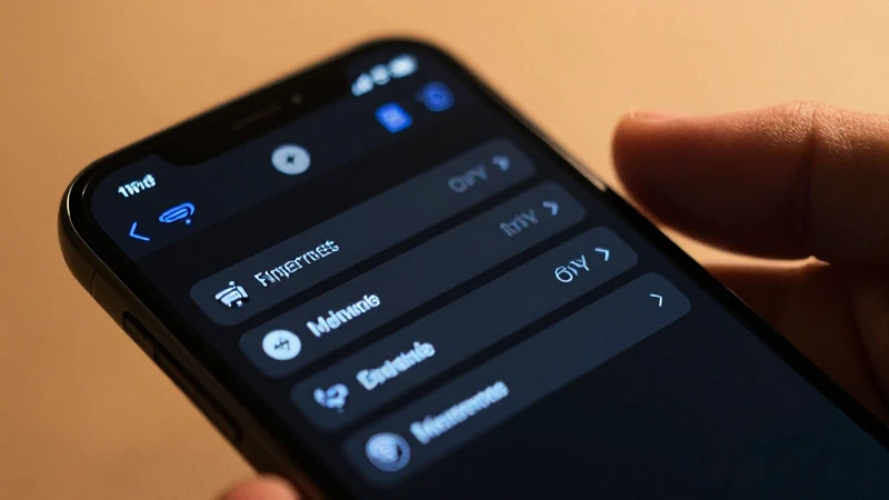Teléfono muestra ajustes con luz cálida