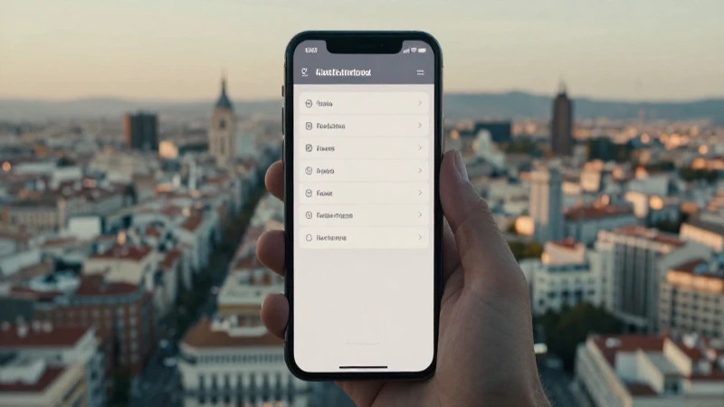 Teléfono muestra ajustes, Madrid al fondo
