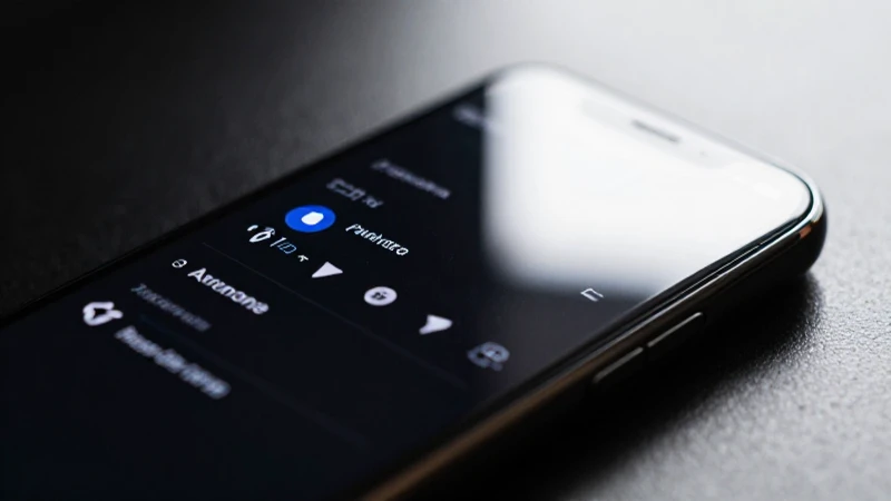 Smartphone iluminado muestra su menú de ajustes