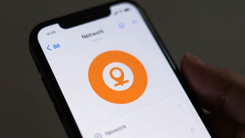 Teléfono muestra ajustes de red naranja