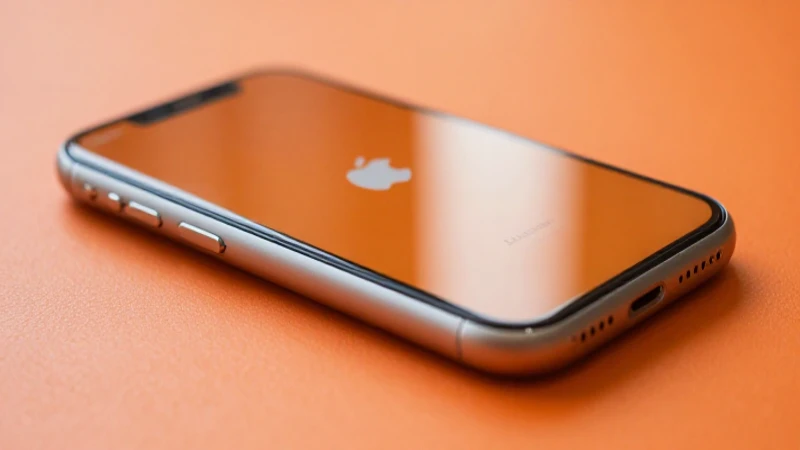 Un iPhone destaca sobre un naranja suave
