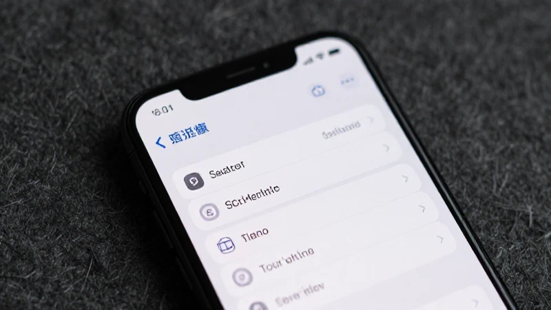 Pantalla de móvil muestra menú ajustes