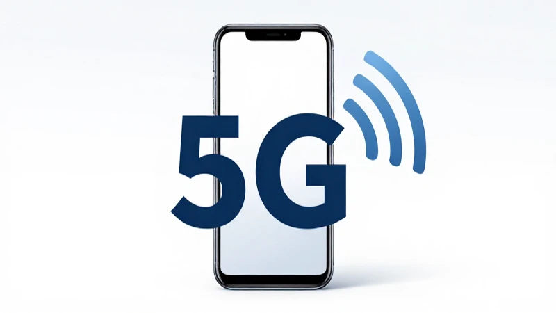 Teléfono Android, 5G, fondo blanco simétrico