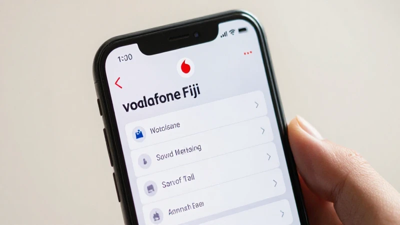 Teléfono muestra ajustes con icono Vodafone