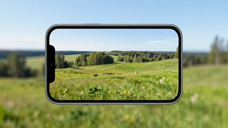 Paisaje finlandés claro con móvil moderno