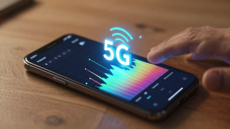 Señal 5G brillante en el smartphone