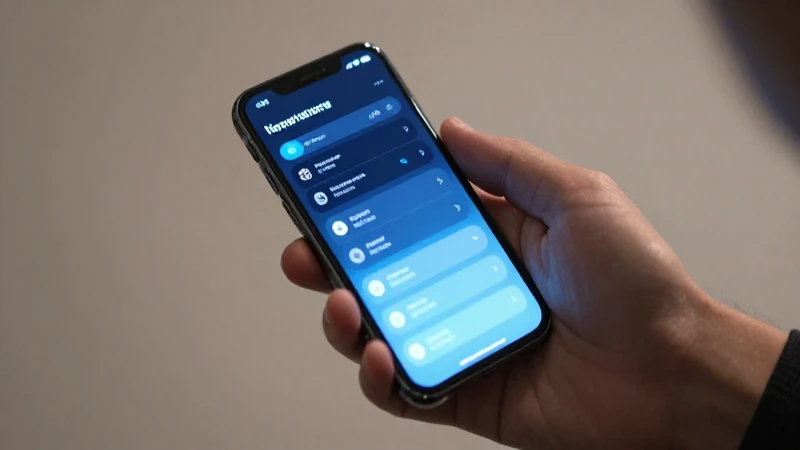 Teléfono móvil muestra ajustes con luz suave