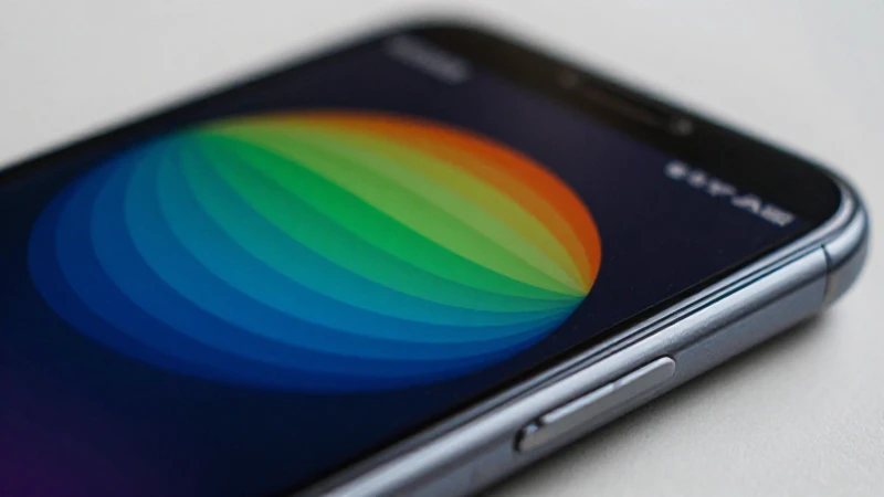 Smartphone Android con luz suave y enfoque selectivo