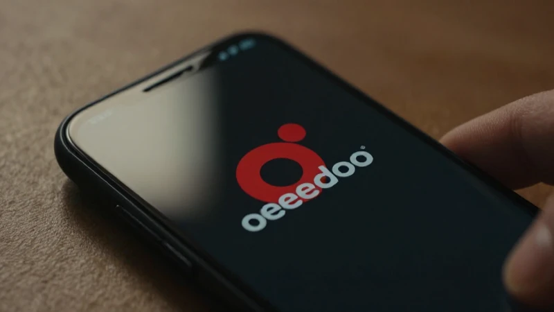 Smartphone Android con sutil logotipo Ooredoo