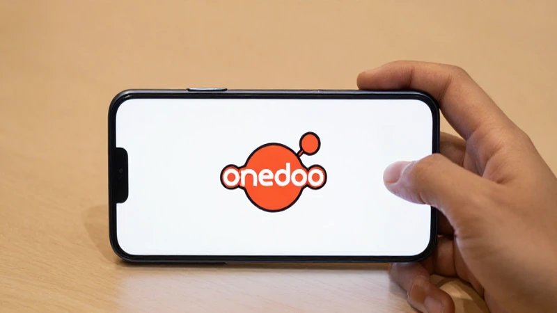Teléfono Android con logo de Ooredoo