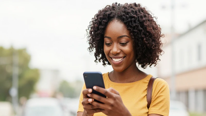 Mujer africana sonríe bajo luz cálida