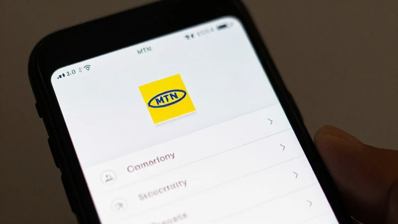 Smartphone Android muestra ajustes con la red MTN
