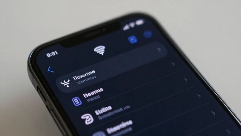 Smartphone muestra menú de ajustes y red móvil