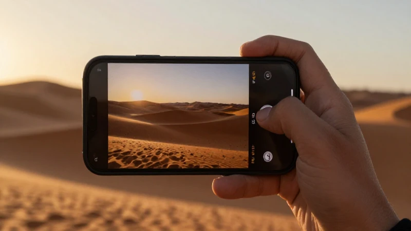 Smartphone iluminado sobre paisaje marroquí