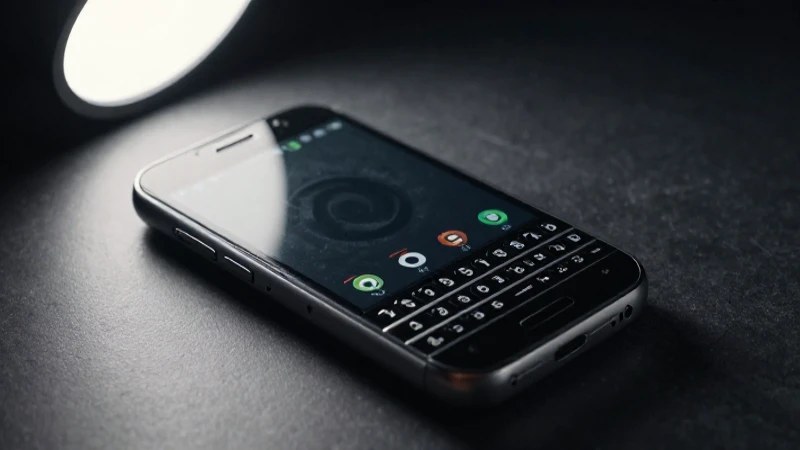 Teléfono BlackBerry, iluminación suave y enfoque cinematográfico