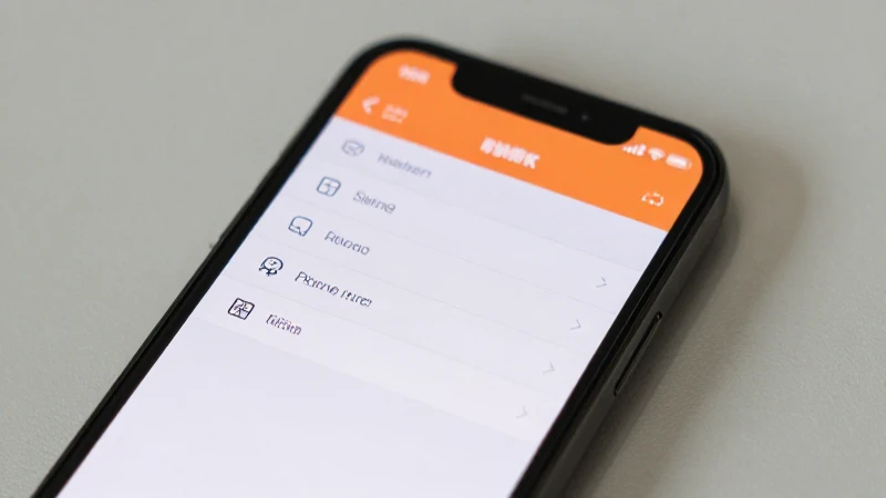 Smartphone muestra ajustes con detalles naranjas