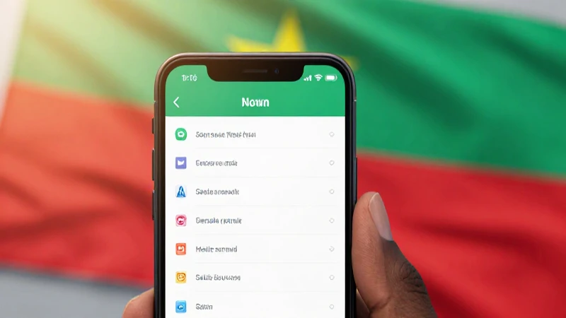 Teléfono mostrando ajustes con bandera senegalesa