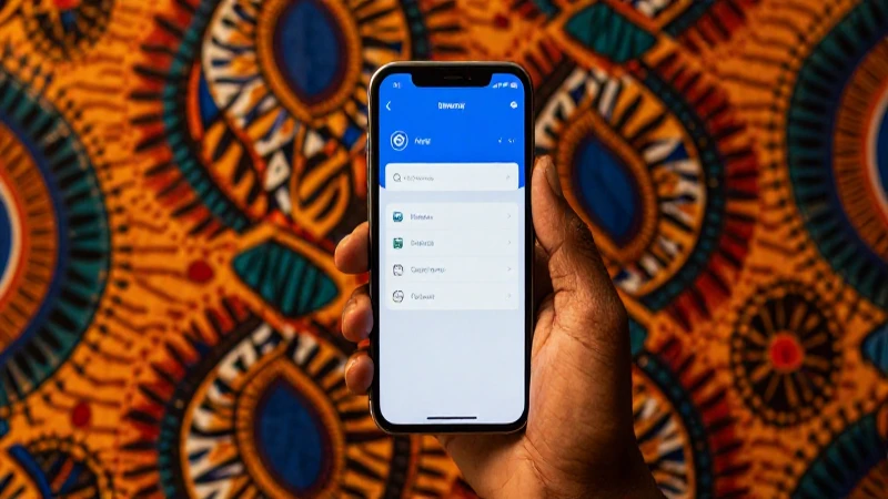 Smartphone en configuración, textil senegalés cálido