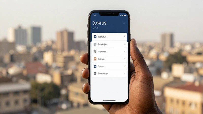 Teléfono con menú ajustes, fondo urbano africano