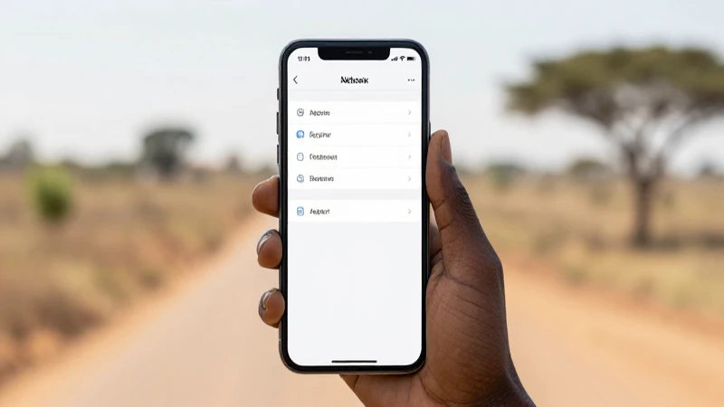 Smartphone muestra ajustes con paisaje africano