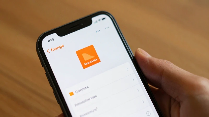 Smartphone muestra ajustes de red Orange Tunisie