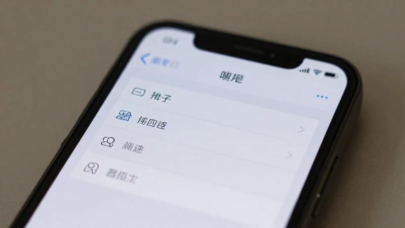 Menú de ajustes en smartphone con luz suave
