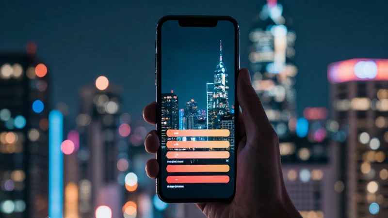 Ciudad futurista con conexión e iluminación vibrante