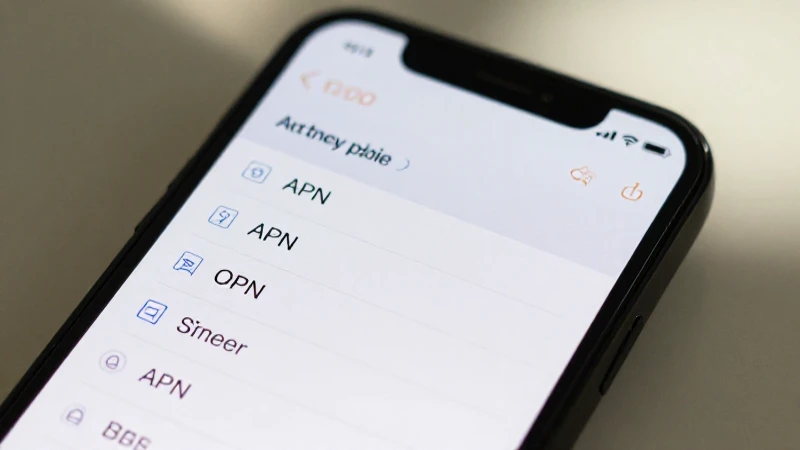Configuración APN visible en pantalla táctil