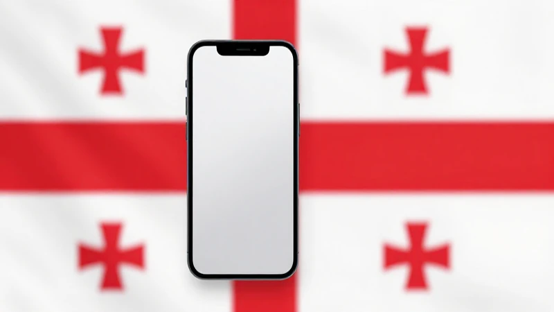 Dispositivo iOS con fondo borroso de Georgia