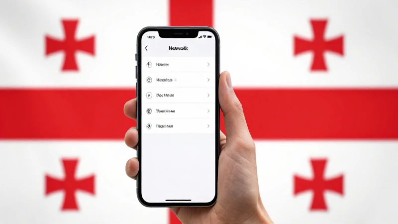 Teléfono móvil muestra ajustes con bandera georgiana