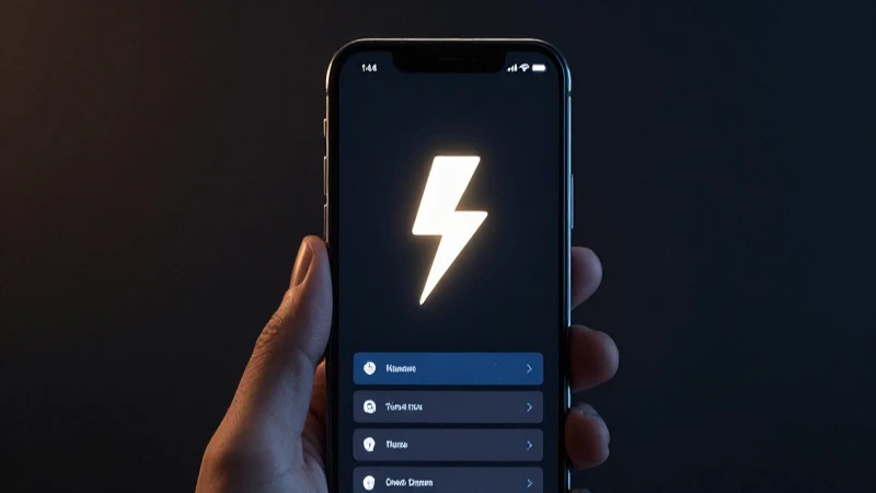 Teléfono muestra ajustes con ícono brillante