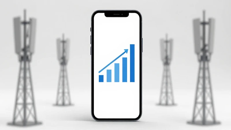 Teléfono muestra señal con fondo difuminado