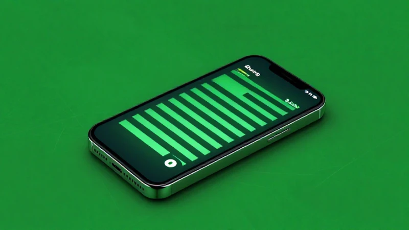 Teléfono muestra señal sobre fondo verde