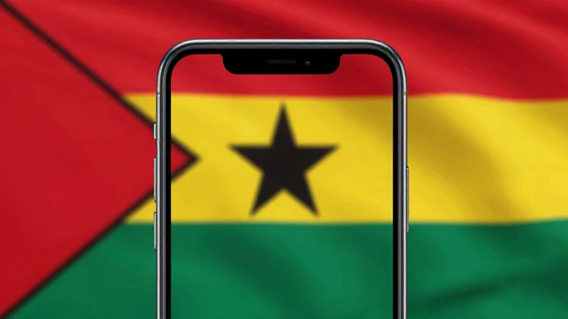 Teléfono Android con fondo de la bandera ghanesa