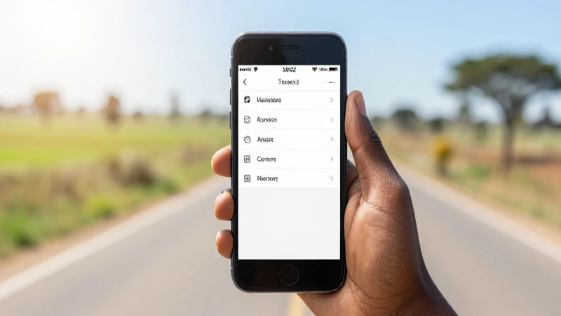 Smartphone muestra ajustes con paisaje africano
