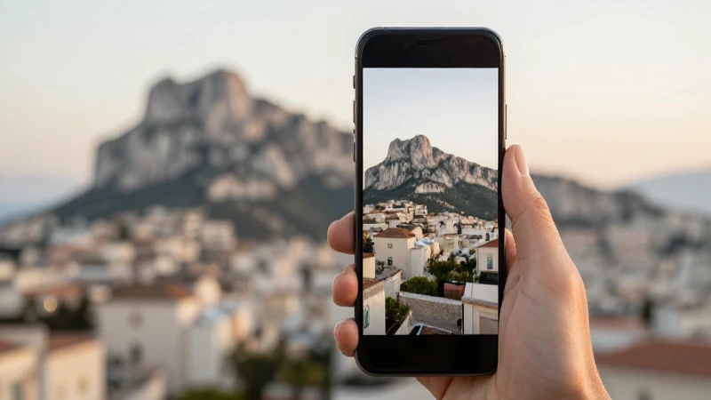 Smartphone Android con paisaje diáfano