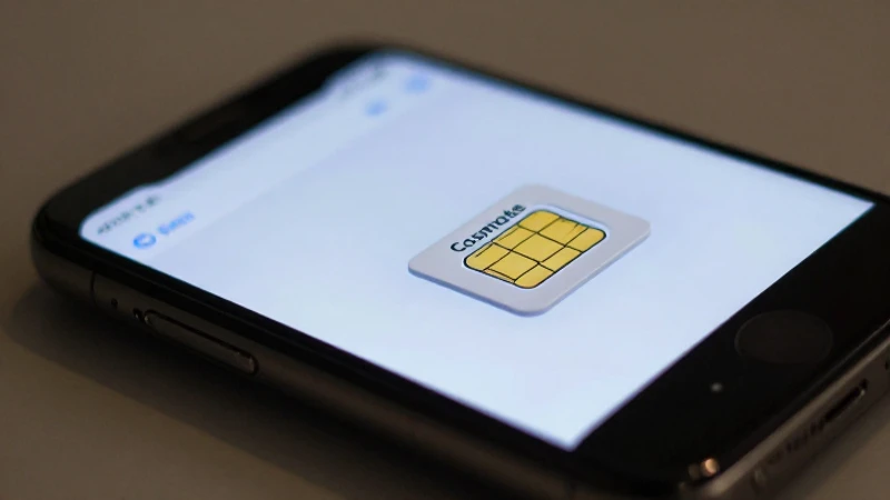 Teléfono iOS con SIM Cosmote, enfoque suave