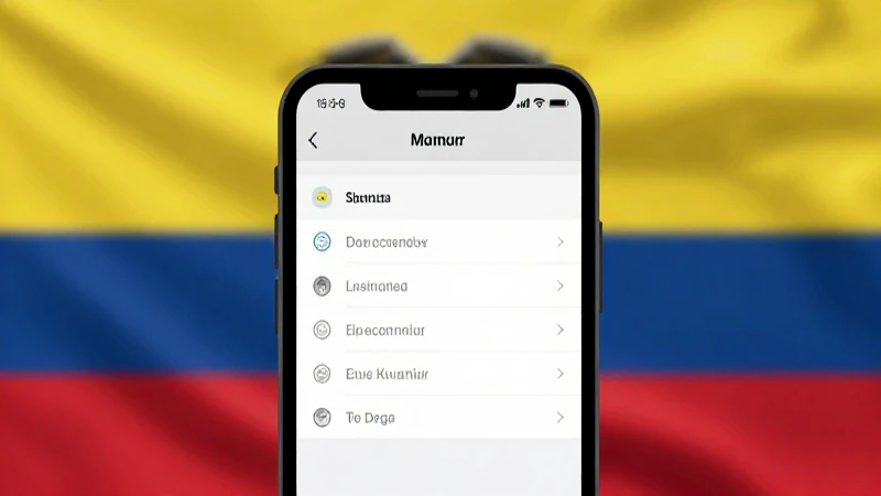 Smartphone mostrando ajustes con bandera ecuatoriana difusa