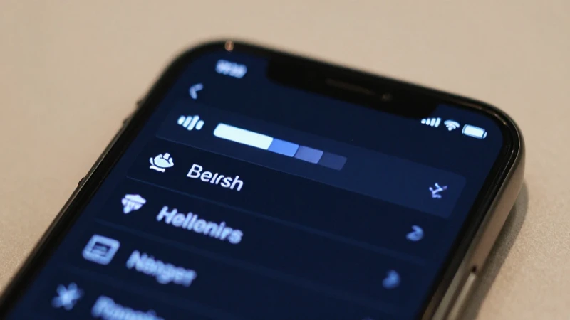 Smartphone muestra ajustes con luz tenue