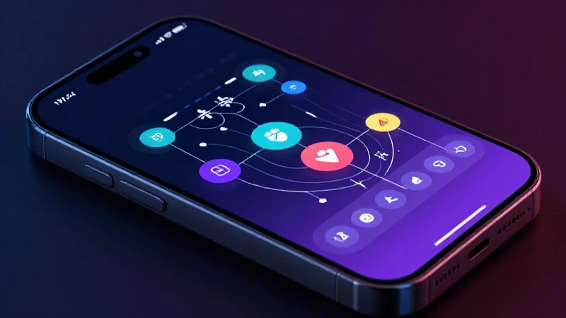 Smartphone con datos vibrantes en primer plano