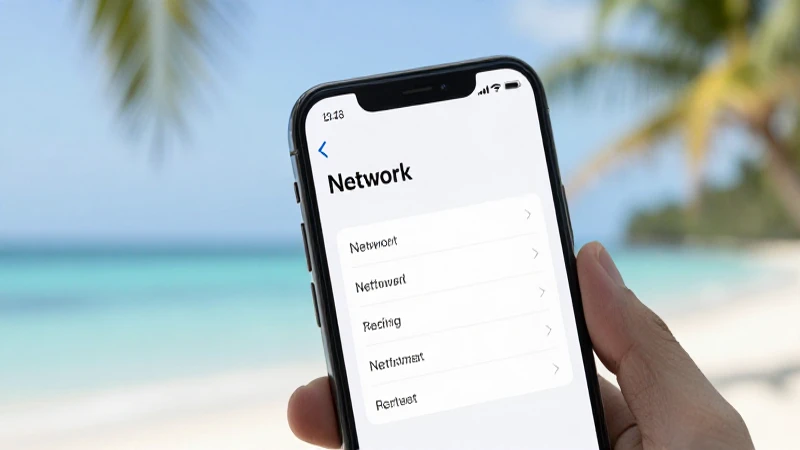 Teléfono muestra ajustes con fondo tropical