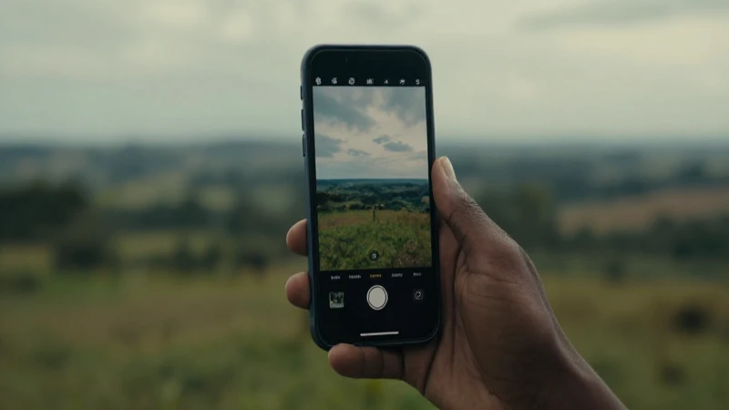 Teléfono móvil con paisaje guyanés suave