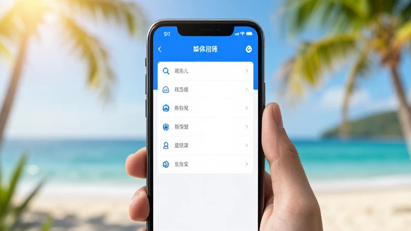 Pantalla de ajustes contra fondo tropical brillante