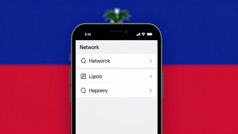 Celular muestra ajustes con bandera haitiana difusa