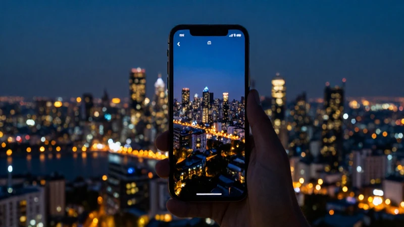 Teléfono muestra señal con horizonte brillante